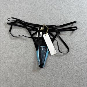 Wolf & Whistle Thong Womens UK 8 US 4 Black Lace Strappy Underwear Lingerie Sexy